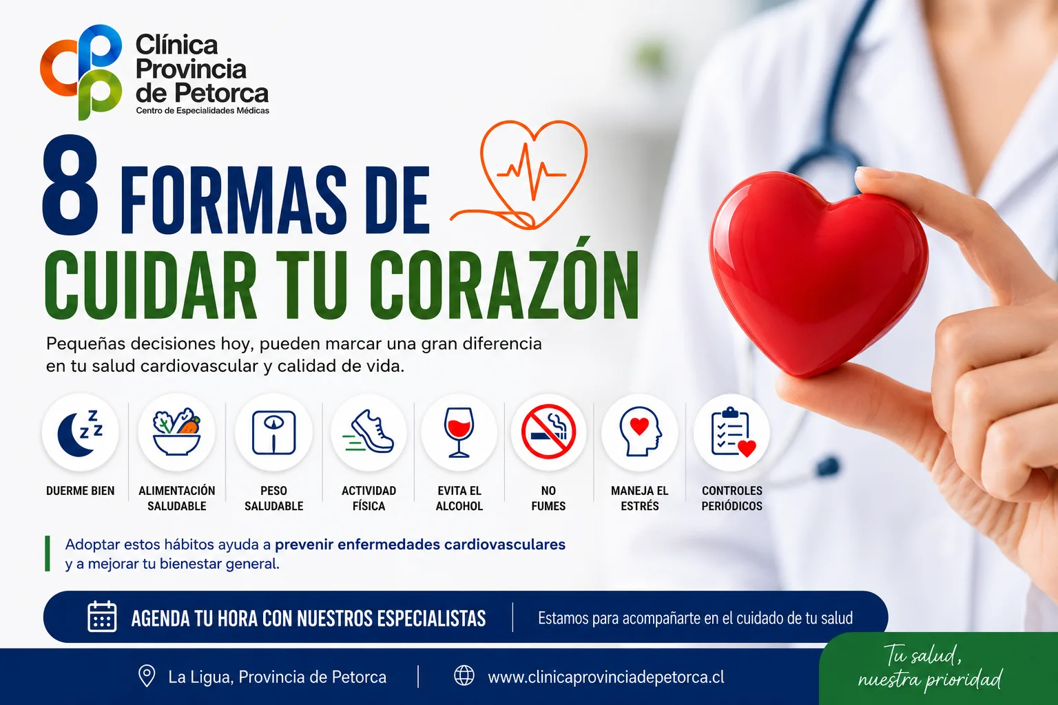 8 formas de cuidar tu corazon - Clinica Provincia de Petorca